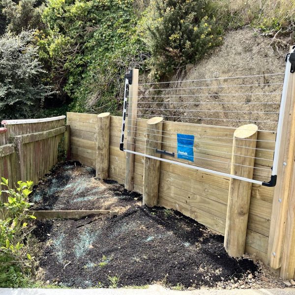 Wooden Retaining Wall And Steps