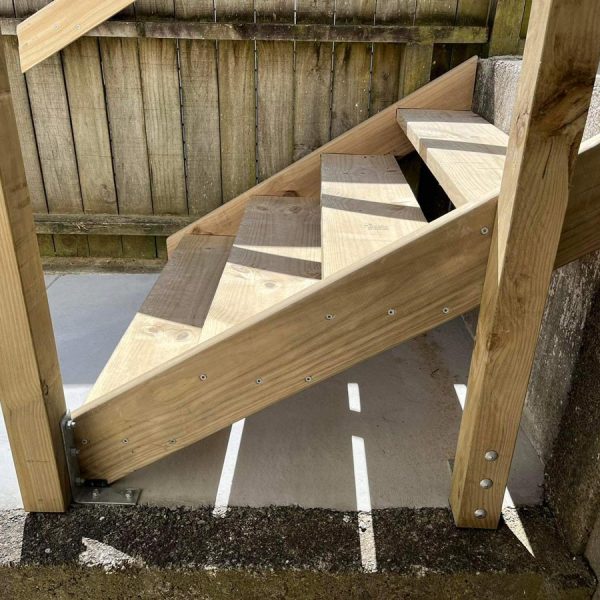 Wooden Retaining Wall And Steps